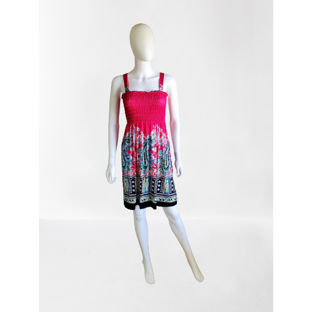 Eros Women's Pink Knee-Length Fit & Flare Paisley Sundress, Size: S/M, New